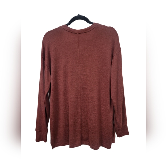 🌿Abercrombie & Fitch Women's Sm Rust Fall Colored SplitHem Longsleeve Shirt - Picture 6 of 11